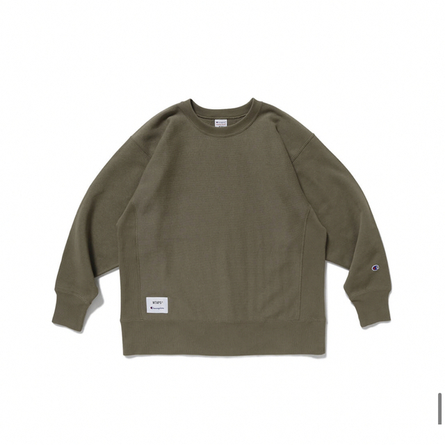 Wtaps×CHAMPION ACADEMY CREW NECK オリーブドラブ-