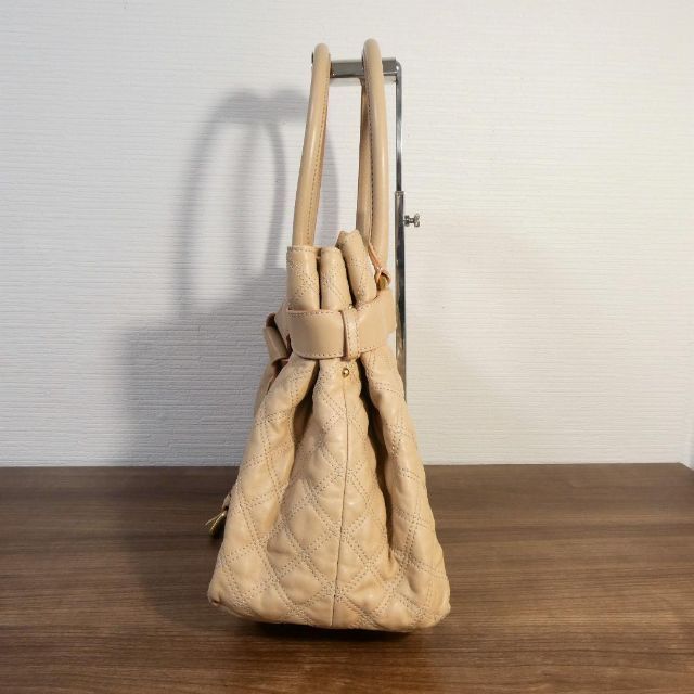 良品 綺麗 マークジェイコブス レザー キルティング 大判 ハンドバッグ
