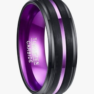 X740 メンズリング 指輪 パープル タングステン シンプル プレゼント 人気(リング(指輪))