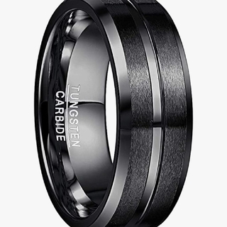 X740 メンズリング 指輪 ブラック タングステン シンプル プレゼント 人気(リング(指輪))