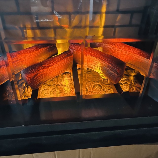 未使用 暖炉型ファンヒーター 3D赤外線電気暖炉DFI-5010 ブラック1000w電源