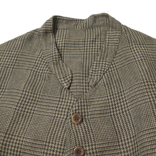 ANATOMICA アナトミカ フランス製 DOLMAN JACKET - LINEN CHECK リネンチェック ドルマンジャケット 2 Brown ドールマン アウター【ANATOMICA】