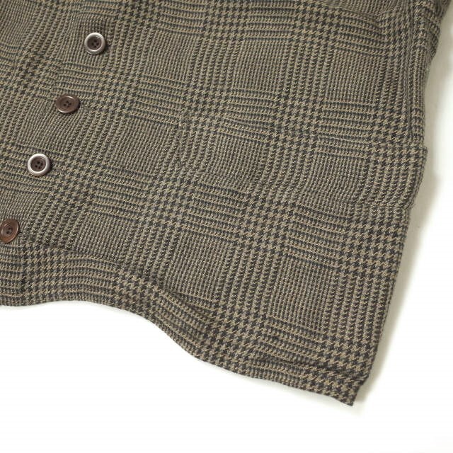 ANATOMICA アナトミカ フランス製 DOLMAN JACKET - LINEN CHECK リネンチェック ドルマンジャケット 2 Brown ドールマン アウター【ANATOMICA】