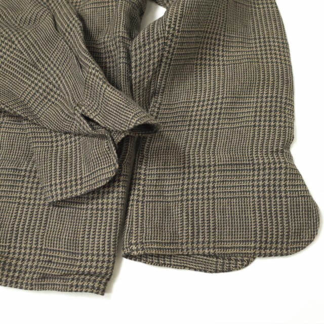 ANATOMICA アナトミカ フランス製 DOLMAN JACKET - LINEN CHECK リネンチェック ドルマンジャケット 2 Brown ドールマン アウター【ANATOMICA】