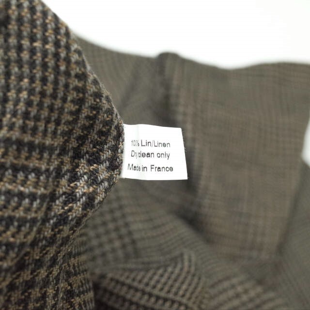 ANATOMICA アナトミカ フランス製 DOLMAN JACKET - LINEN CHECK リネンチェック ドルマンジャケット 2 Brown ドールマン アウター【ANATOMICA】