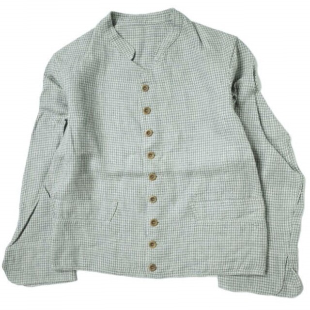 ANATOMICA アナトミカ フランス製 DOLMAN JACKET - LINEN HOUNDSTOOTH リネンハウンドトゥースチェック ドルマンジャケット 2 Blue Gray ドールマン 千鳥格子 アウター【ANATOMICA】