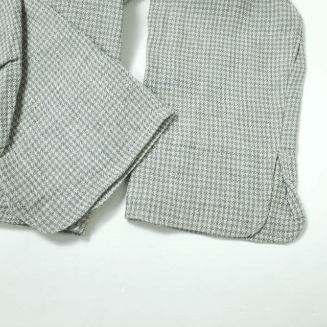 ANATOMICA アナトミカ フランス製 DOLMAN JACKET - LINEN HOUNDSTOOTH リネンハウンドトゥースチェック ドルマンジャケット 2 Blue Gray ドールマン 千鳥格子 アウター【ANATOMICA】