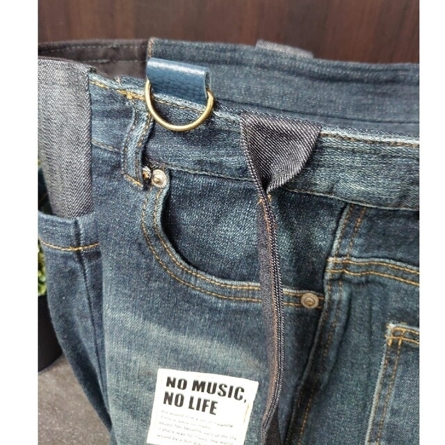 No.170【DENIM✖️COOL✨】大sizeデニムリメイク マザーズバッグ ハンドメイドのファッション小物(バッグ)の商品写真