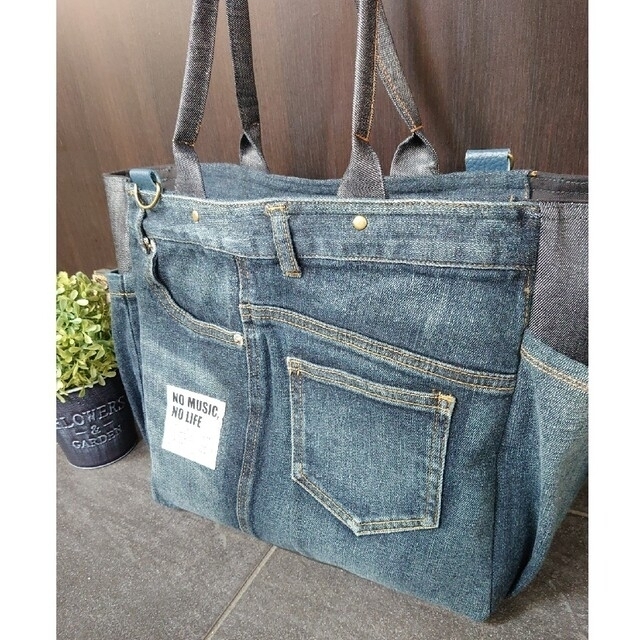 No.170【DENIM✖️COOL✨】大sizeデニムリメイク マザーズバッグ