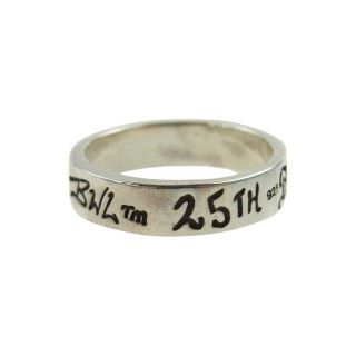 ビルウォールレザー(BILL WALL LEATHER)のBILL WALL LEATHER ビルウォールレザー リング R404 ギャランティー付属 25th Anniversary Band Ring 25周年 バンド リング シルバー系 9号【美品】【中古】(リング(指輪))