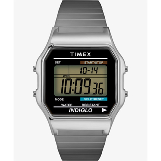 [タイメックス]TIMEX クラシックデジタル オリジナル シルバー 腕時計(腕時計(デジタル))