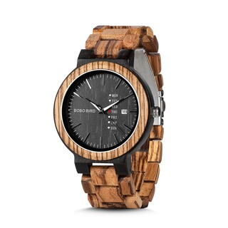 【新品未使用】ボボバード メンズ 木製腕時計 軽量 ブラック O26-2(腕時計(アナログ))