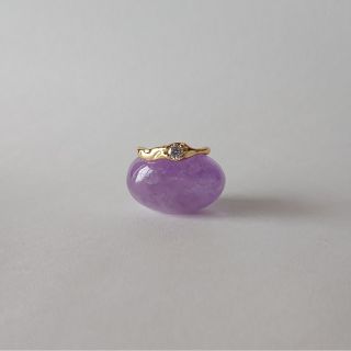 p17 Zirconia gold thin ring silver925(リング(指輪))