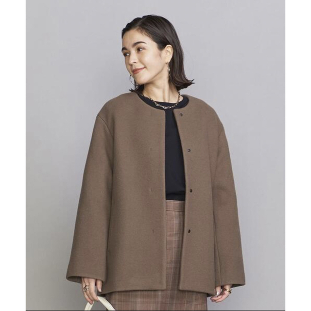BEAUTY&YOUTH ビーバーノーカラー 新品未使用 S