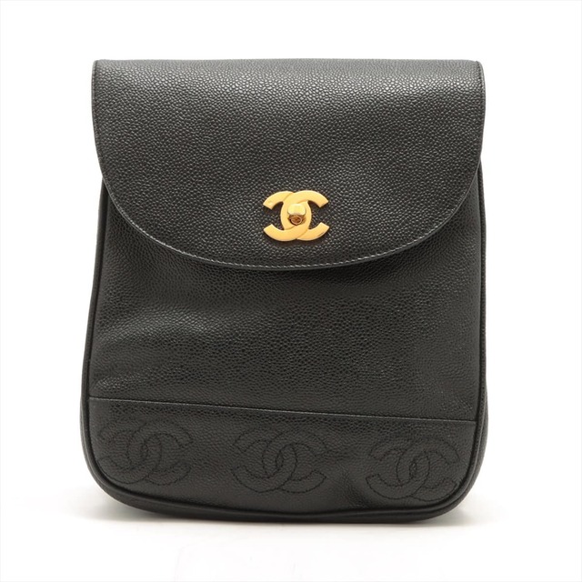 CHANEL - シャネル  キャビアスキン  ブラック レディース リュック・デイパック