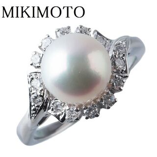ミキモト(MIKIMOTO)のミキモト パール ダイヤリング アコヤ真珠8.2mm 9号 【9975】(リング(指輪))