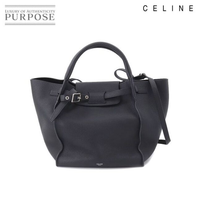 (お得な特別割引価格) セリーヌ 展示品 未使用 - celine CELINE ブラック レザー バッグ ショルダー ハンド ロングストラップ ウィズ スモール ビッグバッグ ハンドバッグ