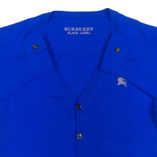 BURBERRY BLACK LABEL(バーバリーブラックレーベル)のバーバリー 廃盤 カーディガン ニット セーター M メンズ 青 HN1745 メンズのトップス(カーディガン)の商品写真