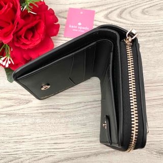 【新品】大人気‼︎kate spade ブラック ダルメシアン レザー 折り財布