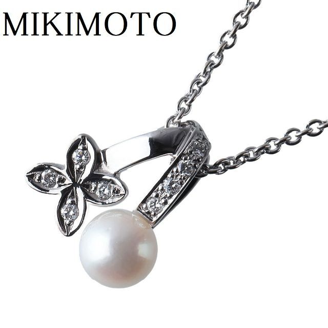 MIKIMOTO - ミキモト ダイヤ パールネックレス フラワー 【10191】