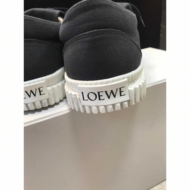 LOEWE(ロエベ)のロエベ フラップスニーカー アナグラム ロゴ キャンバス 38 24cm 黒 レディースの靴/シューズ(スニーカー)の商品写真