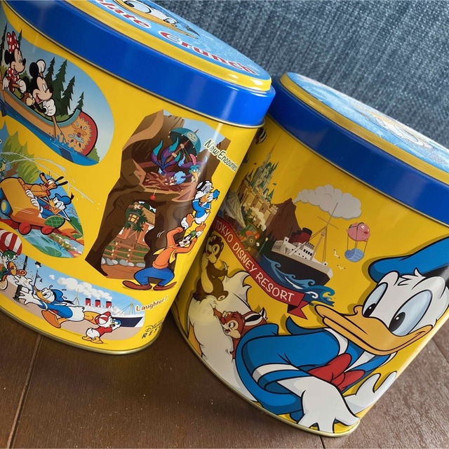Disney(ディズニー)のディズニー　缶ケース　4つセット エンタメ/ホビーのおもちゃ/ぬいぐるみ(キャラクターグッズ)の商品写真