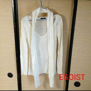 エゴイスト(EGOIST)の未使用 EGOISTsexyクラッシュニット 白 単品！(ニット/セーター)