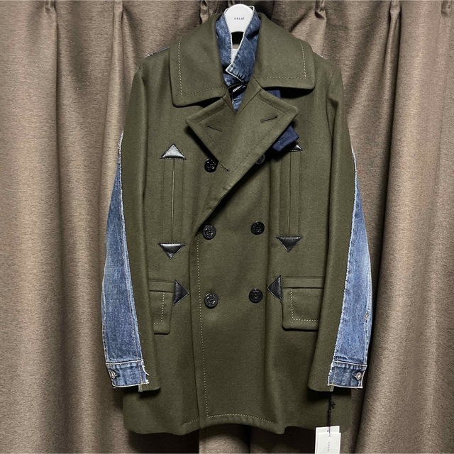 sacai Wool Melton Denim Coat