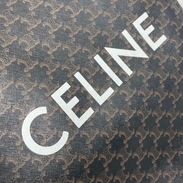celine(セリーヌ)のセリーヌ CELINE バーティカルカバ ラージ 191492CIM.38NO トリオンフ ハンドバッグ トートバッグ PVC/レザー ブラック×ブラウン 美品 メンズのバッグ(トートバッグ)の商品写真