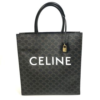 セリーヌ(celine)のセリーヌ CELINE バーティカルカバ ラージ 191492CIM.38NO トリオンフ ハンドバッグ トートバッグ PVC/レザー ブラック×ブラウン 美品(トートバッグ)