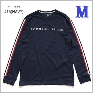 トミーヒルフィガー(TOMMY HILFIGER)のNASH LS TEE　ロングスリーブTシャツ　ネイビー　Mサイズ(Tシャツ/カットソー(七分/長袖))