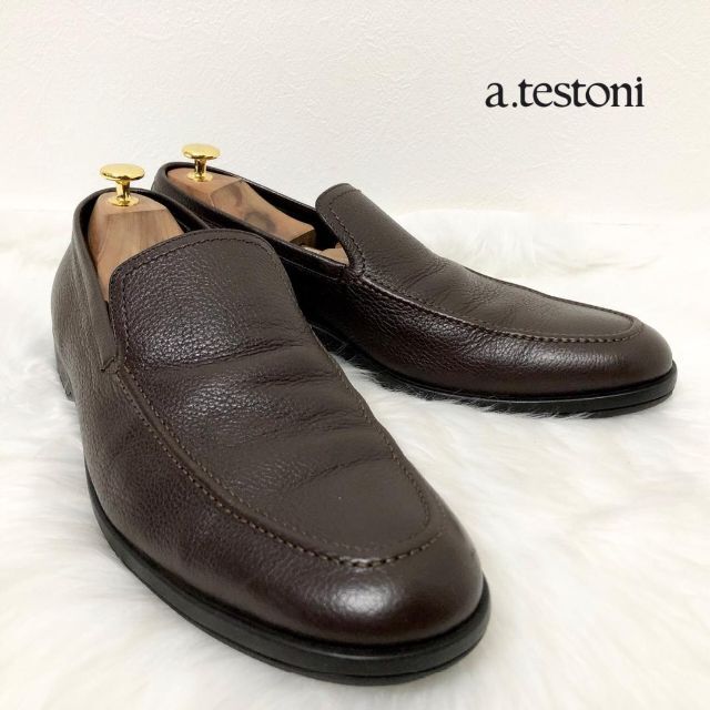 a.testoni アテストーニ DINAMICO レザー スリッポン-