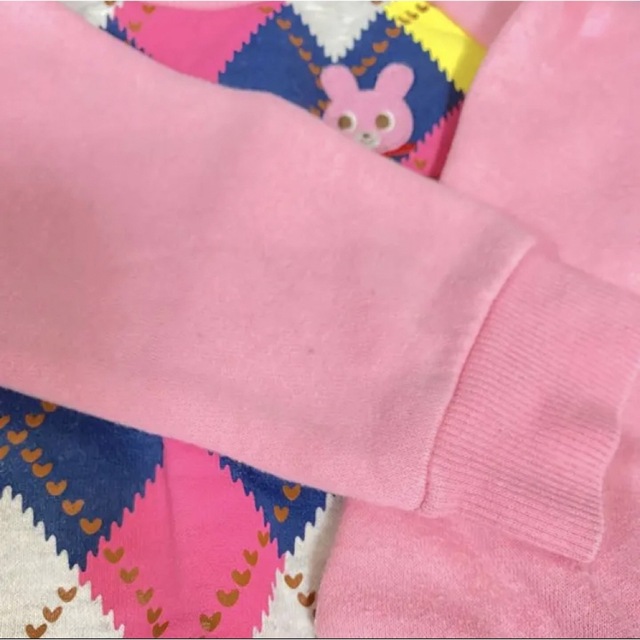 mikihouse(ミキハウス)のミキハウス　アーガイル　ピンク　トレーナー キッズ/ベビー/マタニティのキッズ服女の子用(90cm~)(Tシャツ/カットソー)の商品写真