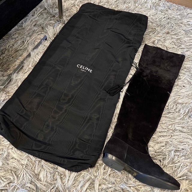 celine(セリーヌ)のセリーヌ　ニーハイブーツ　スウェード　ブラックニーハイ　37 Celine レディースの靴/シューズ(ブーツ)の商品写真