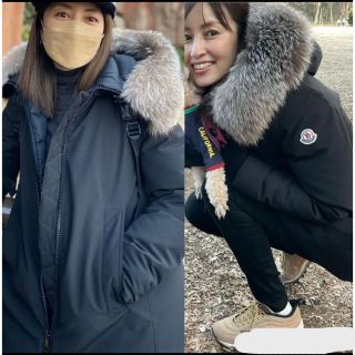 モンクレール(MONCLER)の美品monclerモンクレーBLAVETファー付ブラベット ネイビー　サイズ00(ダウンジャケット)