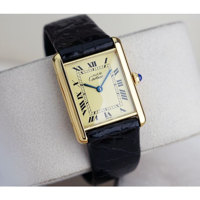 美品 カルティエ マスト タンク アイボリー LM Cartier