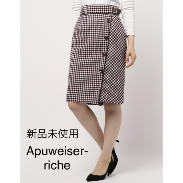 未使用♦Apuweiser-riche カラーチェックタイトスカート