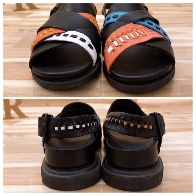 CAMPER - 【カンペール】TWINSマルチカラー本革レザー サンダル 22.5