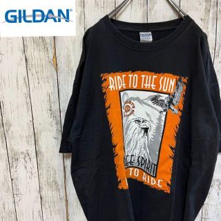 ギルタン(GILDAN)の【ビンテージ】GILDAN ギルダン Tシャツ 半袖 ビッグプリント ブラック(Tシャツ/カットソー(半袖/袖なし))