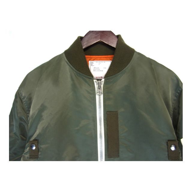 sacai×MADSAKI サカイ コラボ MA-1 ブルゾン ジャンパー 留まっ sacai×MADSAKI サカイ コラボ MA-1 ブルゾン ジャンパー 留まっ