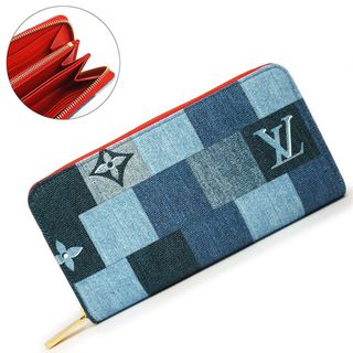 ルイヴィトン(LOUIS VUITTON)のルイ ヴィトン ジッピー ウォレット パッチワーク ラウンドファスナー 長財布 モノグラムデニム ブルー レッド 青 赤 M44938 箱付 LOUIS VUITTON（新品・未使用品）(財布)