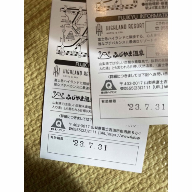 富士急　フリーパス　２枚セット チケットの施設利用券(遊園地/テーマパーク)の商品写真