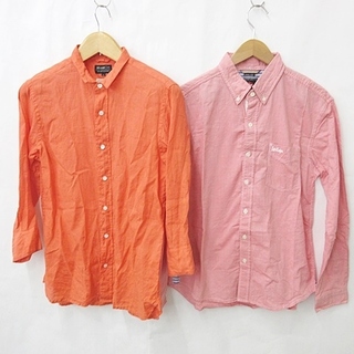 ビームス(BEAMS)のBEAMS リークーパー シャツ 2枚セット 八分袖 長袖 オレンジ ピンク L(シャツ)