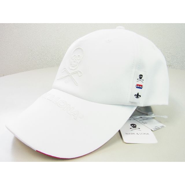 MARK&LONA Le PARIS CAP エンボスロゴキャップ ホワイト白
