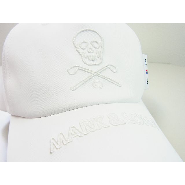 MARK&LONA Le PARIS CAP エンボスロゴキャップ ホワイト白