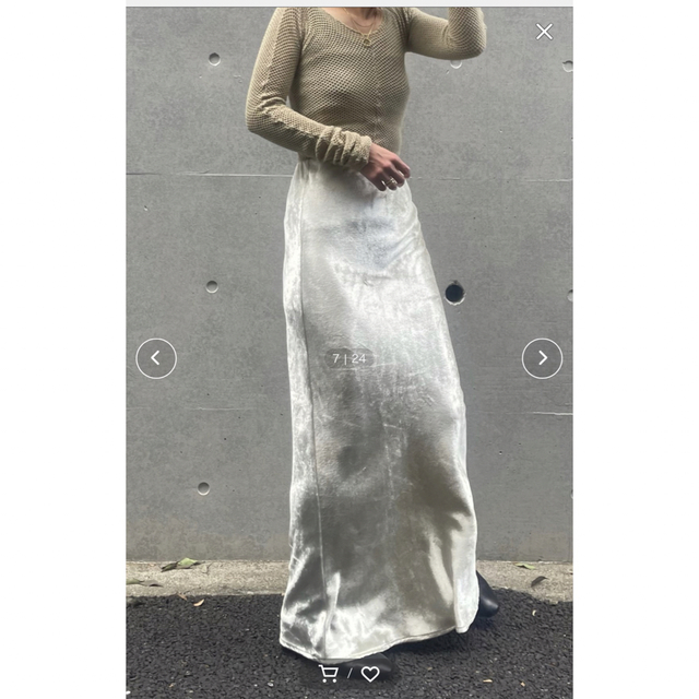 ロングスカートenof velvet long skirt