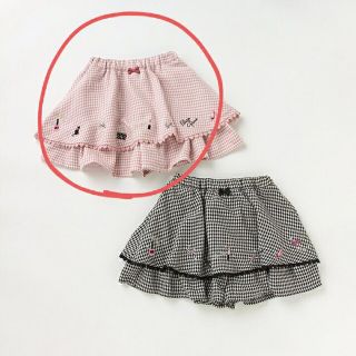 メゾピアノ(mezzo piano)の【新品未使用タグ付き】メゾピアノ千鳥柄裾刺繍キュロットスカート(スカート)