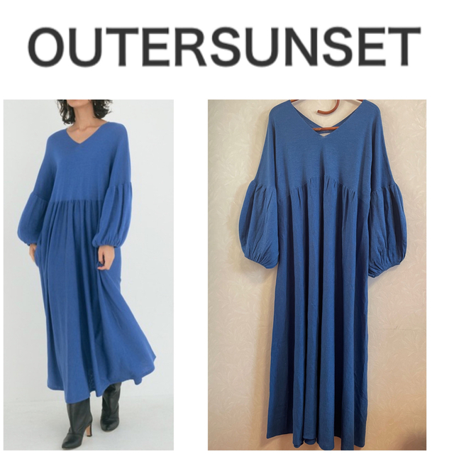 レディース【美品未使用】OUTERSUNSET/ハイゲージニットドレス