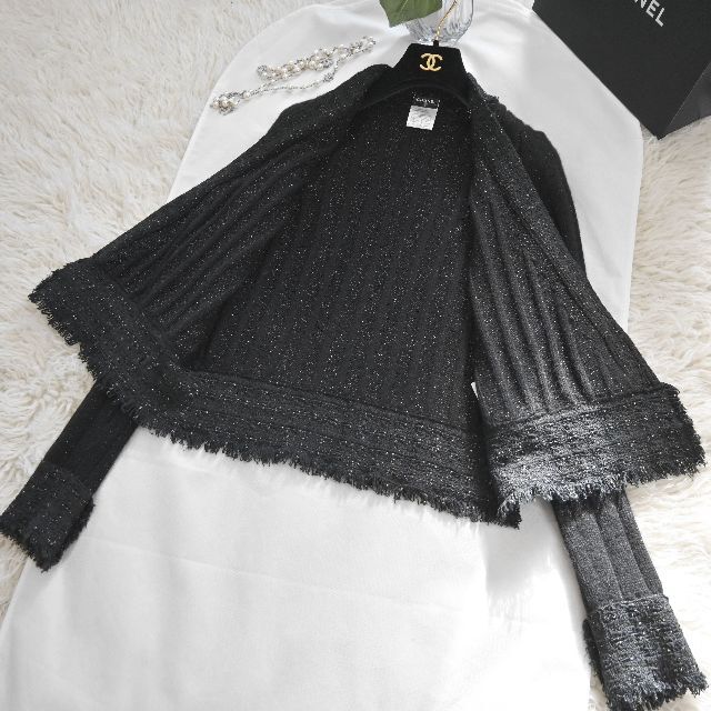 ★CHANEL★美品★ツイード&ラメ★肉厚カシミヤ★異素材ニットジャケット