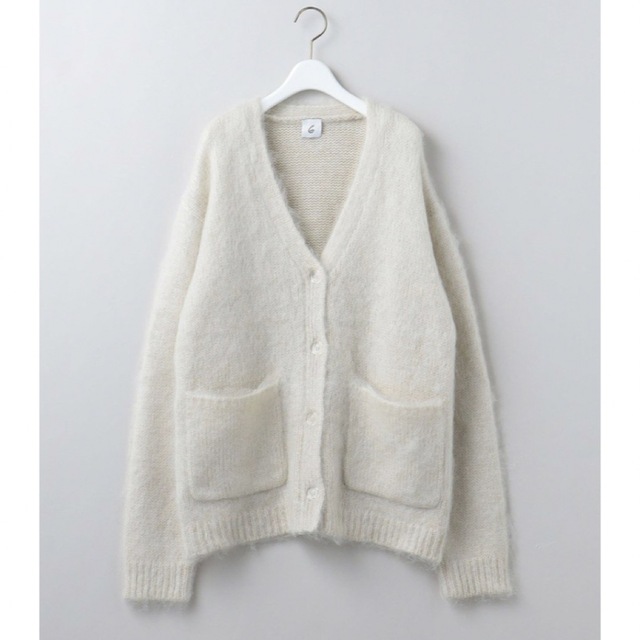 roku mohair shaggy vneck cardigan カーディガン